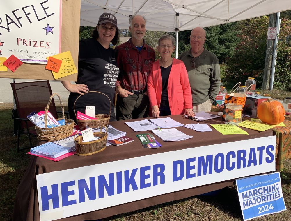 Stephanie and Tony host a raffle for Henniker Democrats